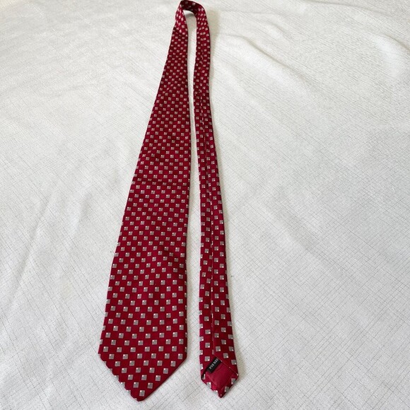 STAFFORD Men’s 100% Silk Tie. Red - Picture 7 of 8